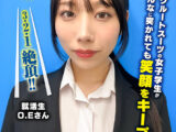 ここで撮影した写真を貼れば絶対合格するというピストンバイブ証明写真ボックス リクルートスーツの女子大生がどんなに突かれても笑顔をキープ 来訪者O.Eさん